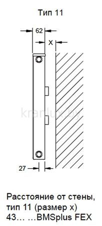 Панельный радиатор Logatrend C-Profil Будерус 11 вид сбоку