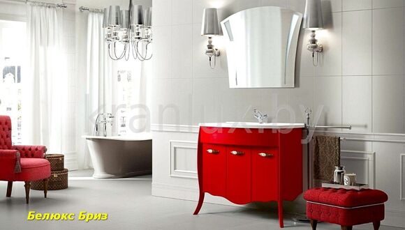 Belux Бриз 105 красный комплект мебели для ванной комнаты