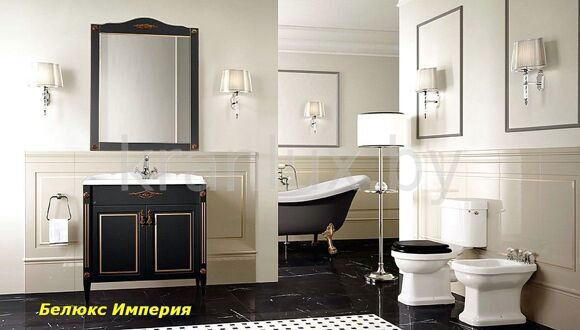 Belux Империя 85 черный комплект мебели для ванной комнаты