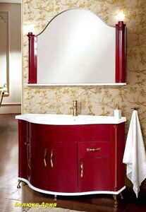 Belux Ария 140 комплект мебели для ванной комнаты бордовый 1