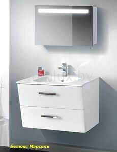 Belux Марсель 80 набор мебели для ванной комнаты белый