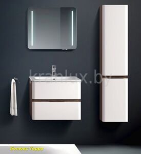 Belux Терра Лайт белый зебрано комплект мебели для ванной комнаты Белюкс
