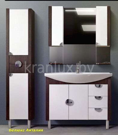 Belux Анталия 100 комплект мебели для ванной комнаты белый венге