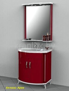 Belux Ария 80 комплект мебели для ванной комнаты бордовый