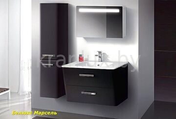 Belux Марсель 80 комплект мебели для ванной комнаты черный