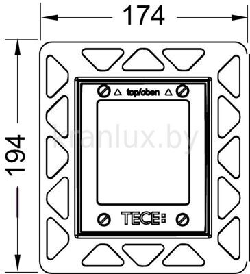 TECE TECEloop 9.242.648 Монтажная рамка для установки стеклянных панелей, позолоченная
