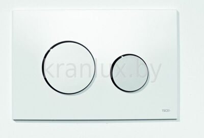 TECE TECEloop 9.240.627 Панель (кнопка) смыва для инсталляции унитаза с двумя клавишами, белая, клавиши - глянцевый хром