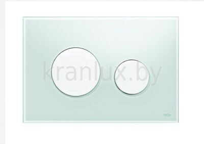TECE TECEloop 9.240.651 Панель (кнопка) смыва для инсталляции унитаза с двумя клавишами стеклянная, стекло зеленое, клавиши белые
