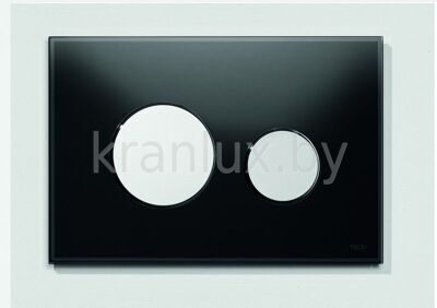TECE TECEloop 9.240.656 Панель (кнопка) смыва для инсталляции унитаза с двумя клавишами стеклянная, стекло черное, клавиши глянцевый хром