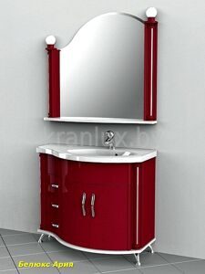 Belux Ария 110 комплект мебели для ванной комнаты бордовый правый