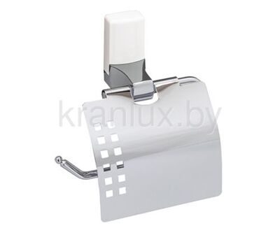 Держатель туалетной бумаги с крышкой Wasser Kraft Leine К-5025WHITE