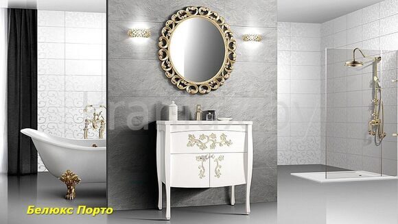 Belux Порто комплект мебели для ванной комнаты белый патина