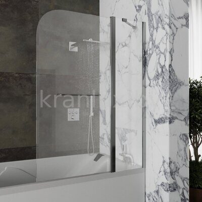 Душевая шторка Roxen Brimen 120x140 стекло прозрачное / профиль хром