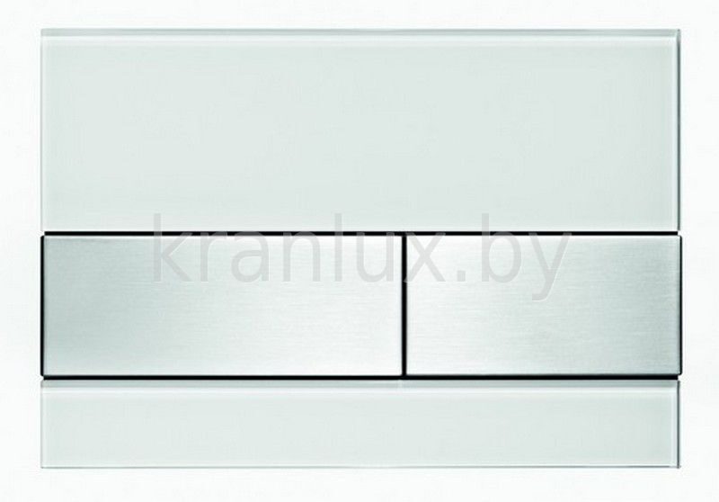 TECE TECEsquare 9.240.801 Панель (кнопка) смыва для инсталляции унитаза с двумя клавишами, стекло белое, клавиши нержавеющая сталь