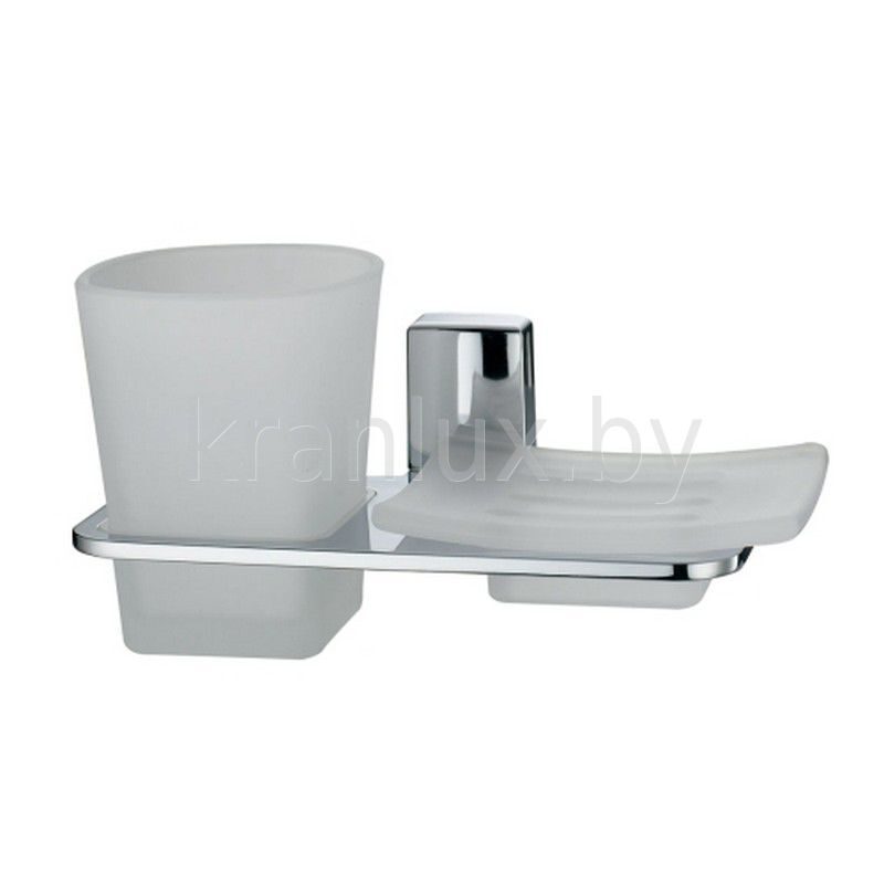 Держатель стакана и мыльницы, матовое стекло, хром Wasser Kraft Leinf K-5026