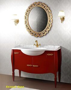 Belux Бари 105 Комплект мебели для ванной комнаты бордовый