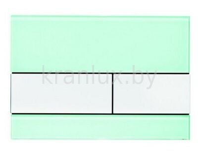 TECE TECEsquare 9.240.803 Панель (кнопка) смыва для инсталляции унитаза с двумя клавишами, стекло зеленое, клавиши белые
