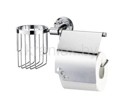 Держатель туалетной бумаги с крышкой и освежителя Wasser Kraft Isen К-4059